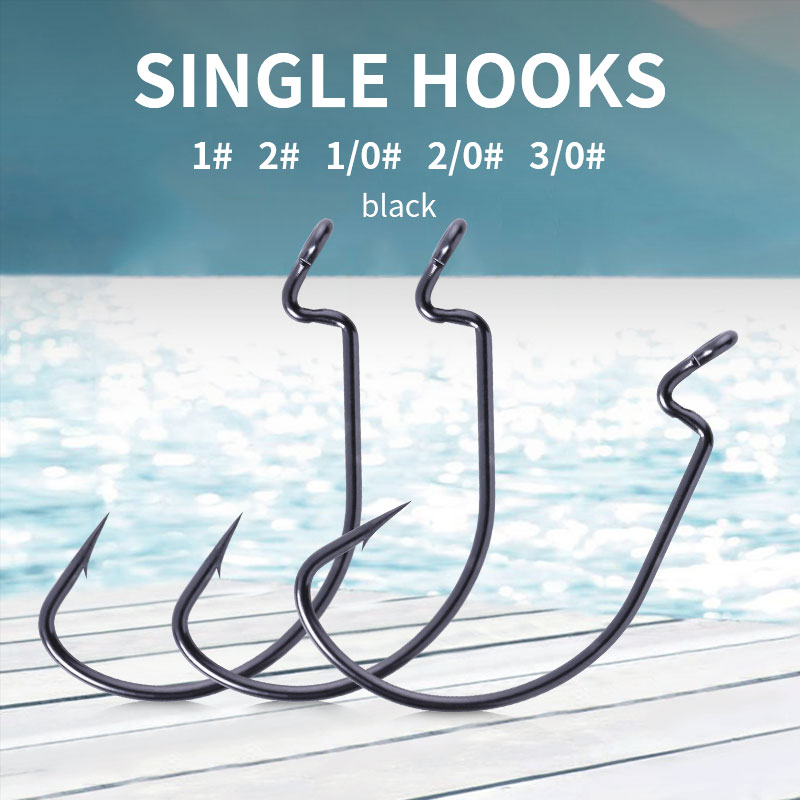30pcs High Carbon Steel Wide G - Fishing Hook Offset ulasan dan harga