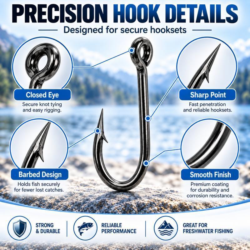 100PCS Barbed Fishing Hooks Se - Fishing Hook Assortment ulasan dan harga
