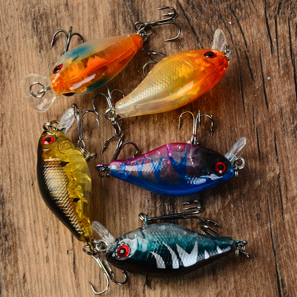 5pcs Floating Crankbaits Bait  - Fishing Hook Treble ulasan dan harga